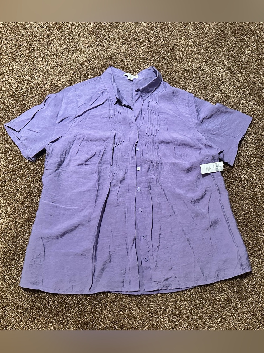 NWT Coldwater Creek Purple Demi Tucked Shirt size 2X